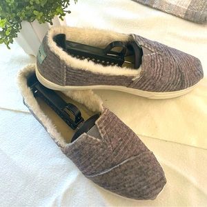 TOMS Alpargata Cupsole Grey Wide Wale Corduroy/Faux Fur